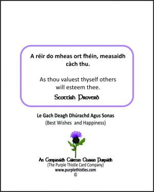 A reir do mheas ort fhein, measaidh cach thu