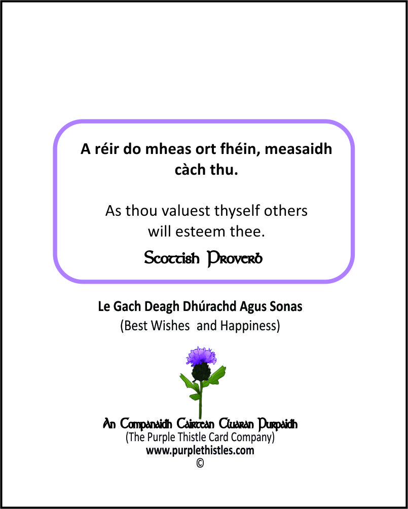 L-004 B A reir do mheas ort fhein, measaidh cach thu