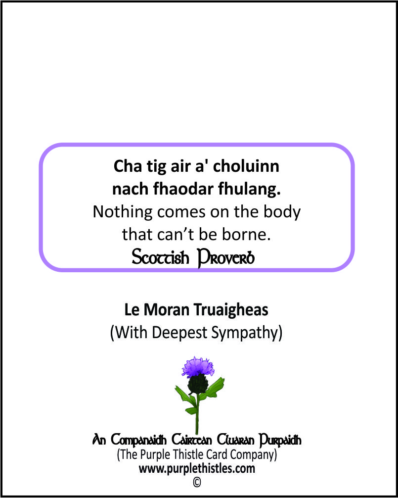 Q-001 B Cha tig air a' choluinn nach fhaodar fhulang