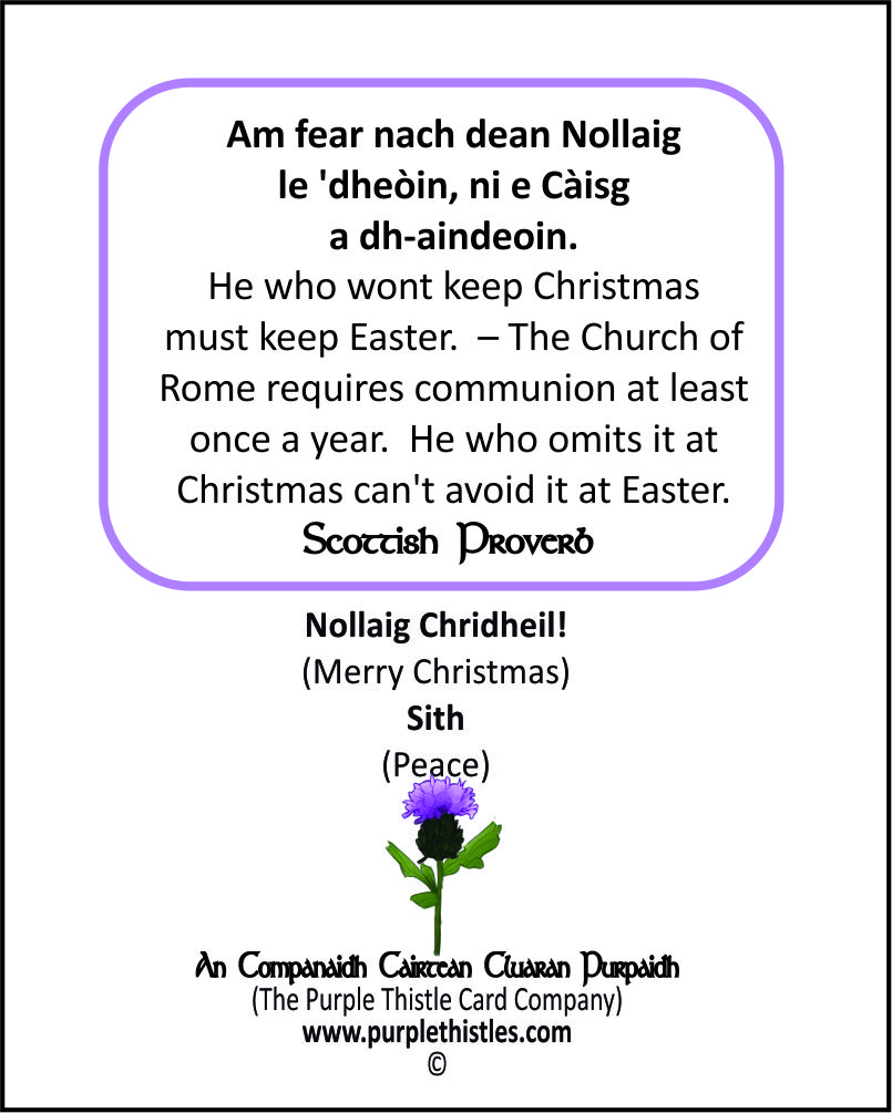 R - 001 B Am fear nach dean Nollaig le 'dheoin, ni e Caisg a dh-aindeoin